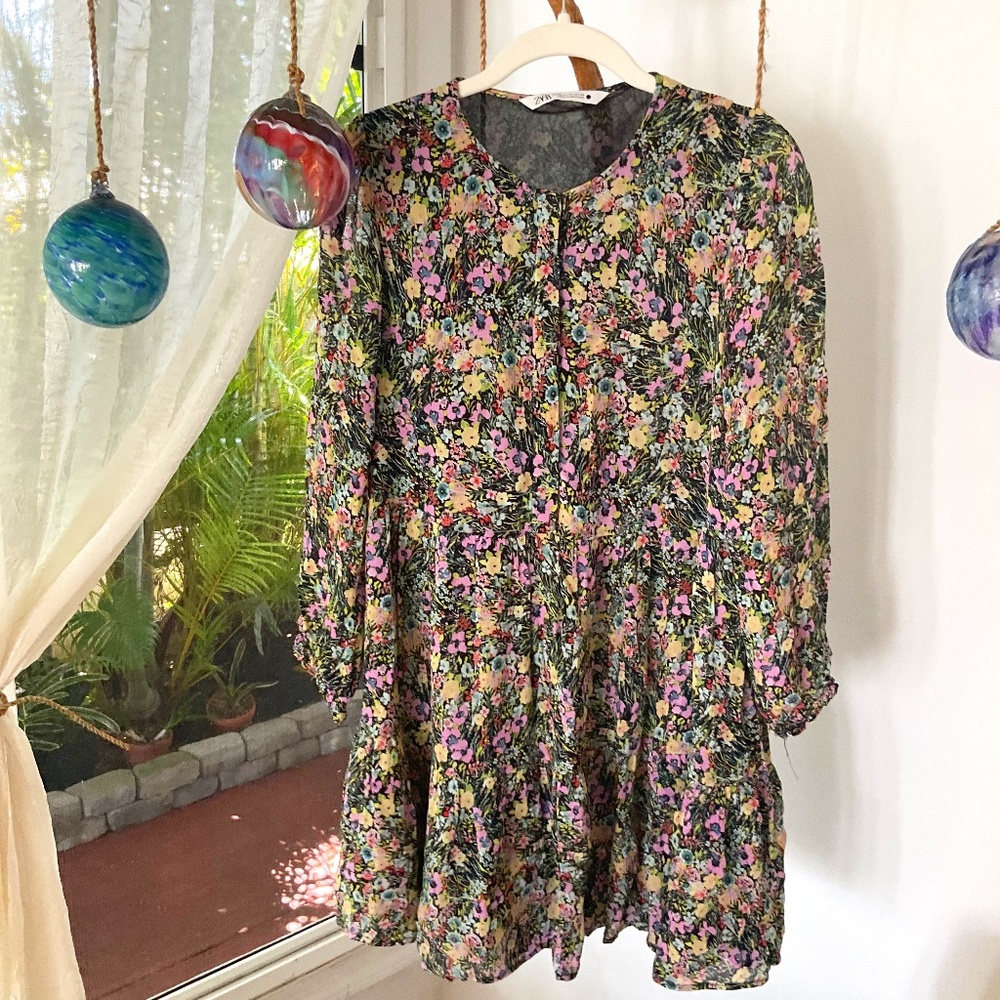 ZARA Floral Dress Size XS
